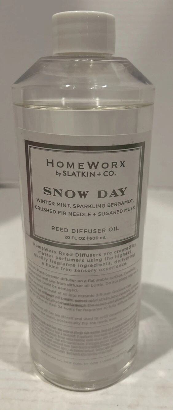 HOMEWORX by Harry Slatkin “Snow Day " Reed Diffuser refill 20 oz READ
